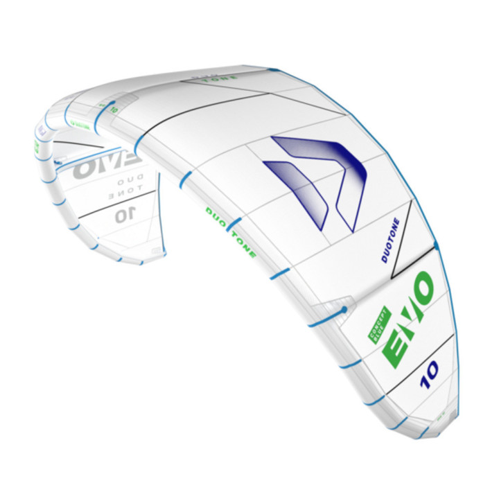 Aile de kitesurf duotone evo concept blue undyed blanc 2025 en Stock au Meilleur Prix | Aile de kite à boudin