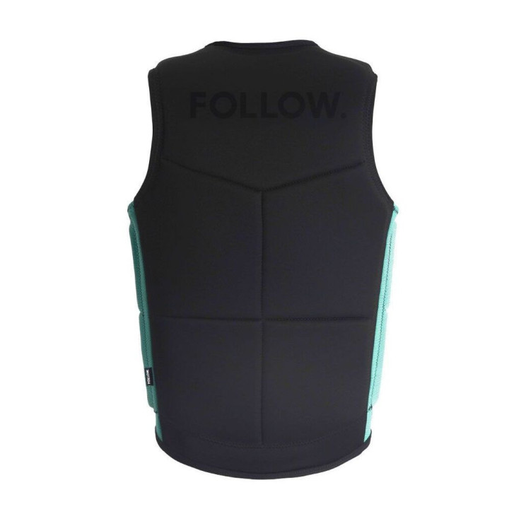 Gilet wakeboard Follow section black-teal  | Gilet impact wakeboard pas cher