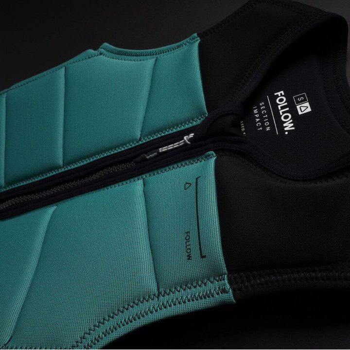 Gilet wakeboard Follow section black-teal  | Gilet impact wakeboard pas cher