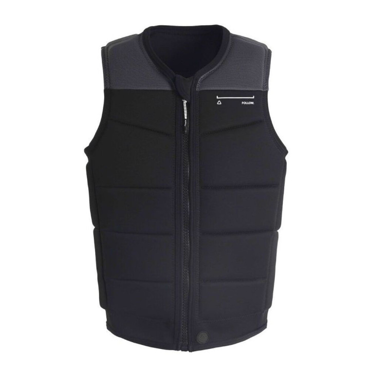 Gilet wakeboard Follow section noir  | Gilet impact wakeboard pas cher