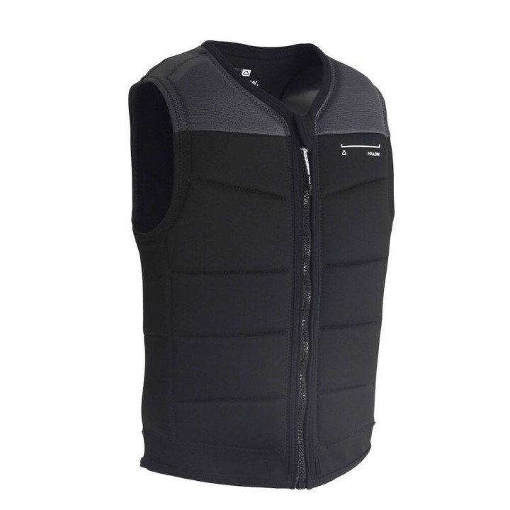 Gilet wakeboard Follow section noir  | Gilet impact wakeboard pas cher