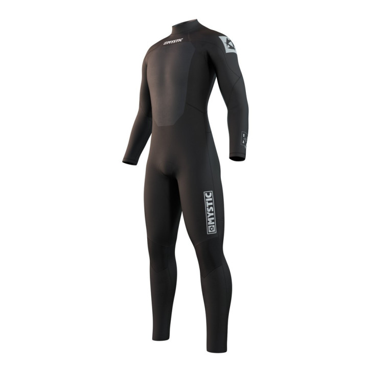 Combinaison intégrale Mystic Star 4 3 back zip noir homme | combi neoprene hiver pas cher