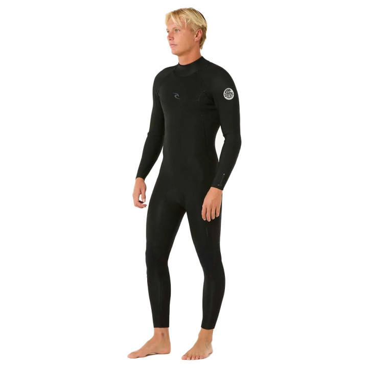 Combinaison de surf intégrale Rip Curl Dawn Patrol Black 4/3 Backzip manches longues homme 2026 | combi neoprene hiver pas cher