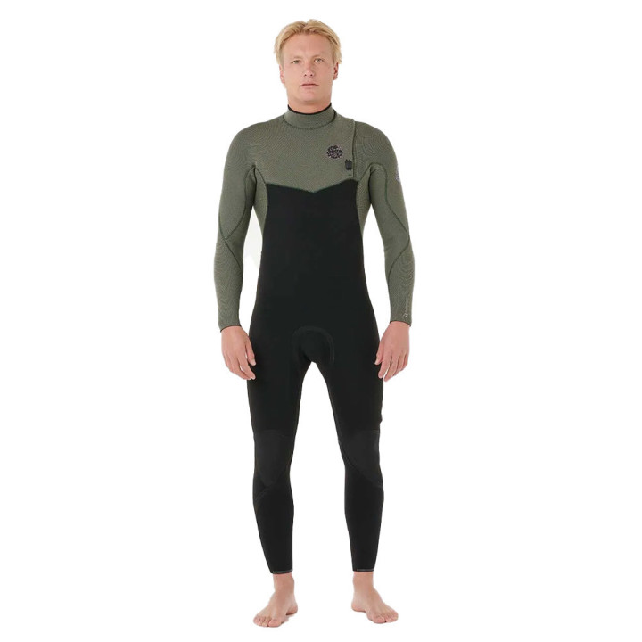 Combinaison de surf intégrale Rip Curl Flashbomb Pro Deep Cactus 4/3 Zip Free manches longues homme 2026 | combi neoprene hiver