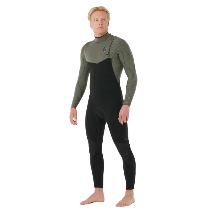 Combinaison de surf intégrale Rip Curl Flashbomb Pro Deep Cactus 4/3 Zip Free manches longues homme 2026 | combi neoprene hiver