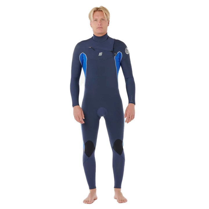 Combinaison de surf intégrale Rip Curl Dawn Patrol Eletric Cobalt 2026 4/3 Chestzip manches longues homme| combi neoprene hiver