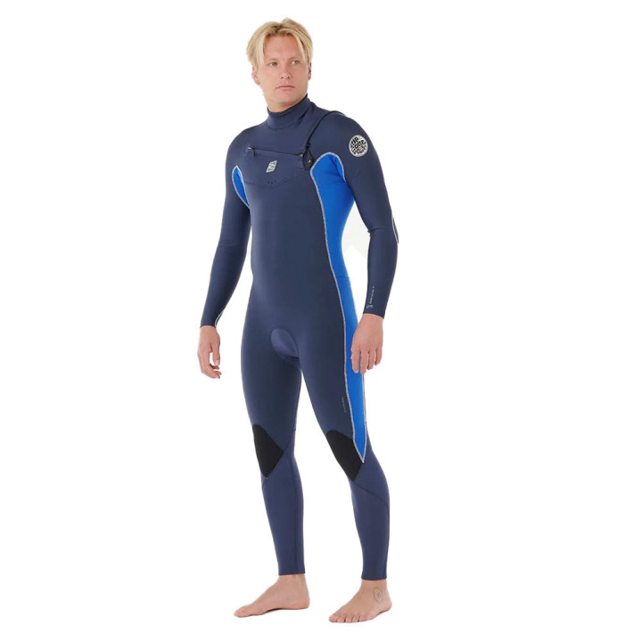 Combinaison de surf intégrale Rip Curl Dawn Patrol Eletric Cobalt 2026 4/3 Chestzip manches longues homme| combi neoprene hiver