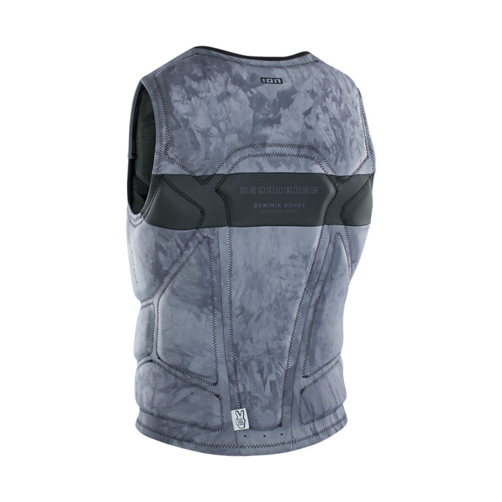 Gilet impact ION Collision Select Wake Front Zip gris tie-dye pour homme
