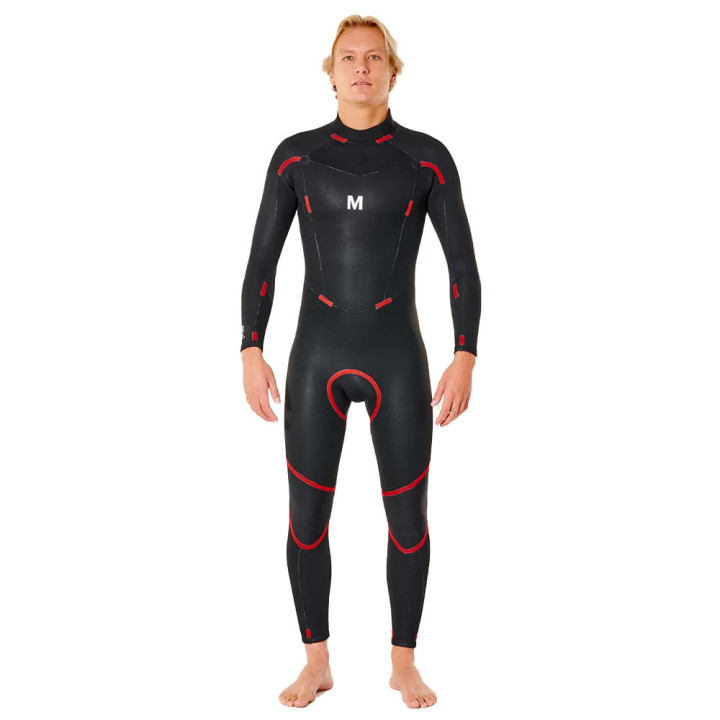 Combinaison de surf intégrale Rip Curl Freelite 2023 noir 4/3 Backzip manches longues homme | combi neoprene hiver pas cher