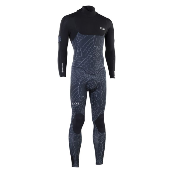 Combinaison de surf intégrale Ion Seek Core Distorted Black 4/3 Backzip manches longues homme | combi neoprene hiver pas cher