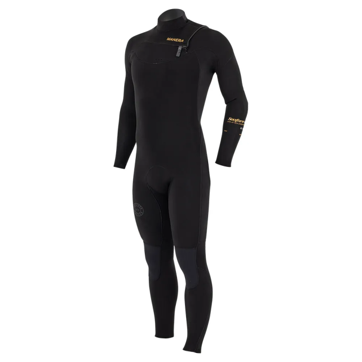 Combinaison de surf intégrale Manera Seafarer+ Noir 4/3 Frontzip manches longues homme 2024 | combi neoprene hiver pas cher