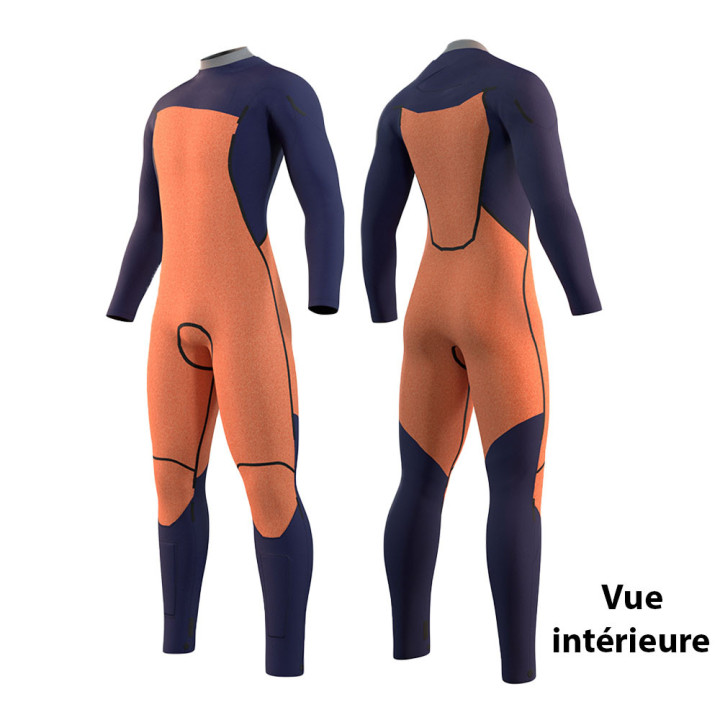 Combinaison surf intégrale Mystic Marshall Navy/Red 4 3 manches homme 2023 | combinaison neoprene hiver pas cher
