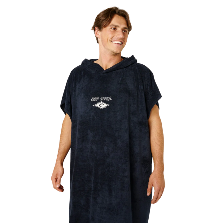 Poncho rip curl classic surf hooded noir-blanc