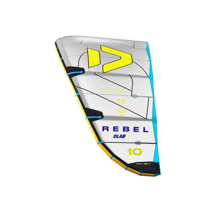 Aile kitesurf Duotone Rebel D/lab 2025 gris/jaune en Stock au meilleur prix | Aile de kite à boudin freeride
