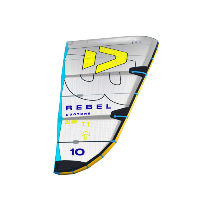 Aile kitesurf Duotone Rebel D/lab 2025 gris/jaune en Stock au meilleur prix | Aile de kite à boudin freeride