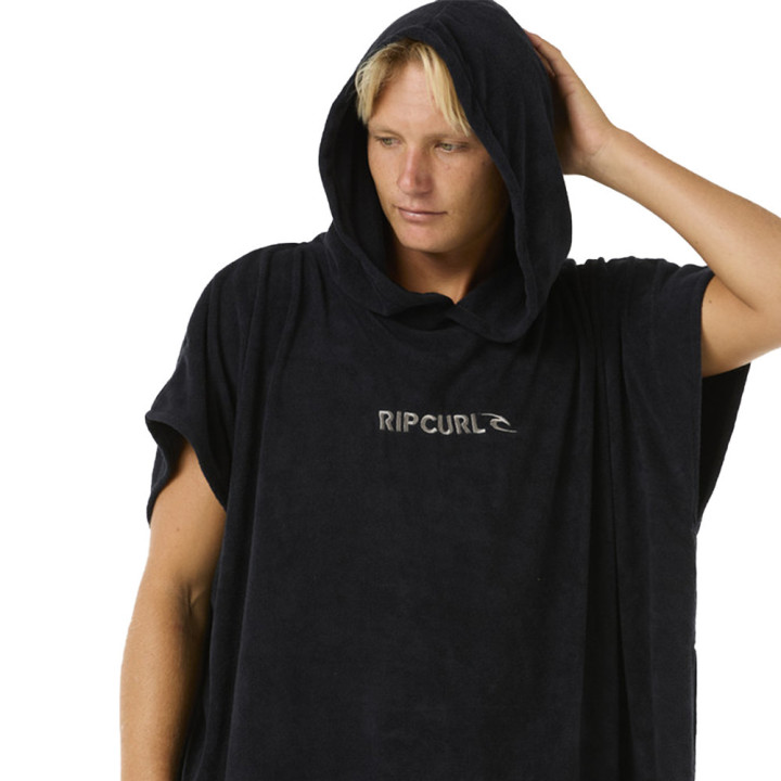 Poncho de plage Rip Curl noir gris homme | Poncho de bain pas cher