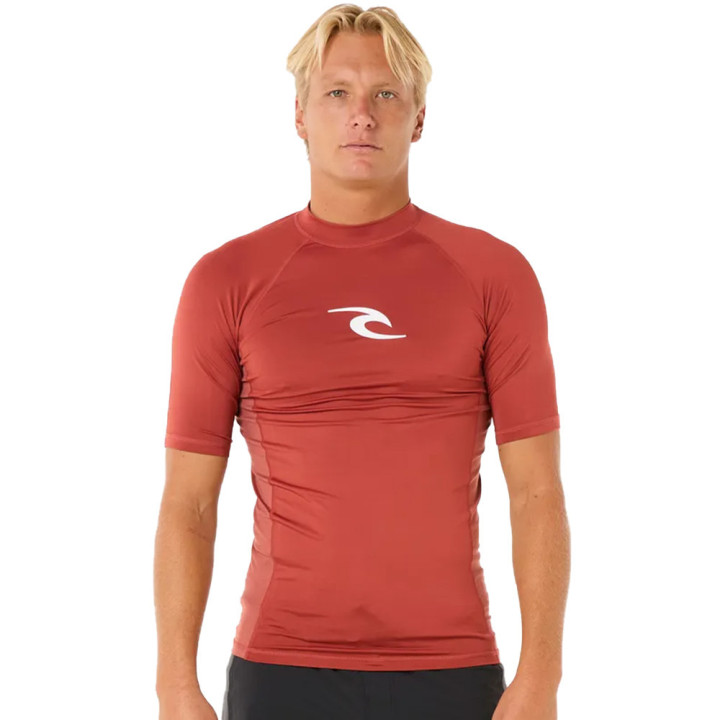 Lycra surf homme rip curl waves ss rouge | Lycra neoprene pas cher