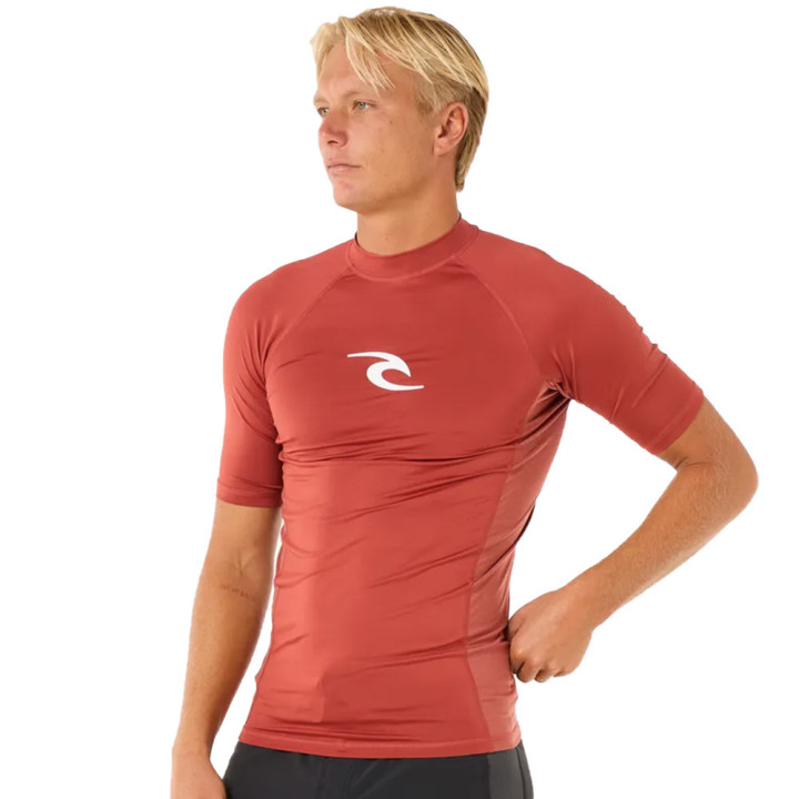 Lycra surf homme rip curl waves ss rouge | Lycra neoprene pas cher
