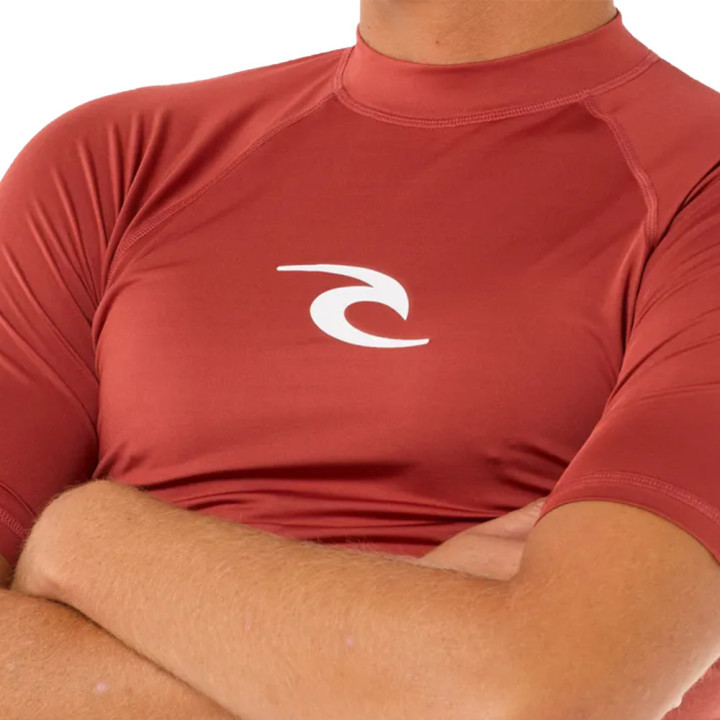 Lycra surf homme rip curl waves ss rouge | Lycra neoprene pas cher