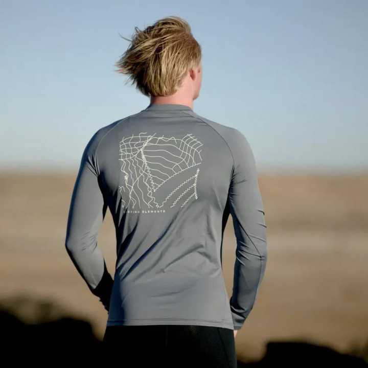 Lycra homme ION rashguard slate blue| Lycra neoprene manche longue pas cher